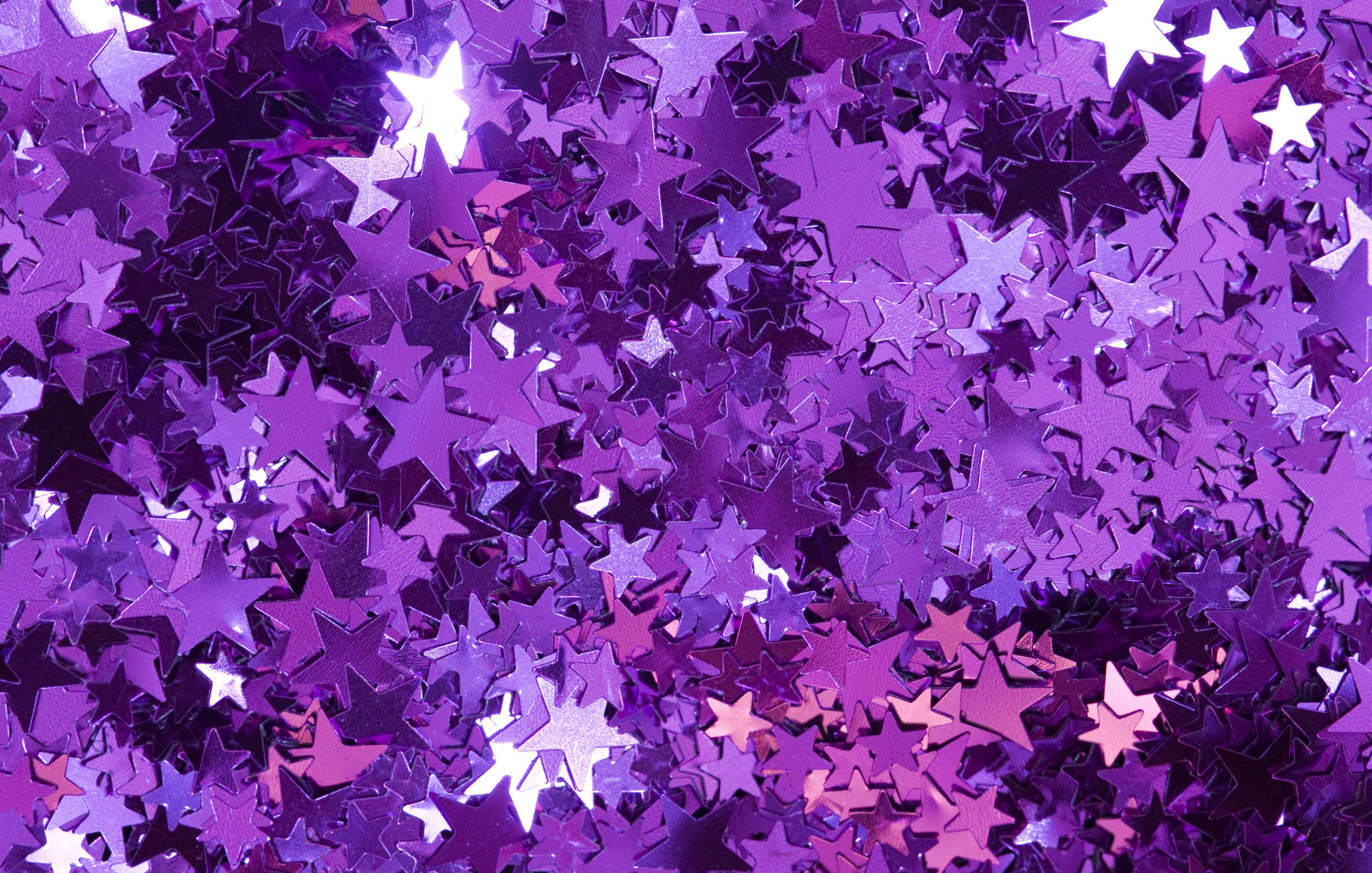 Coriandoli stelle viola glitter, 3000x1908 2K+, Desktop