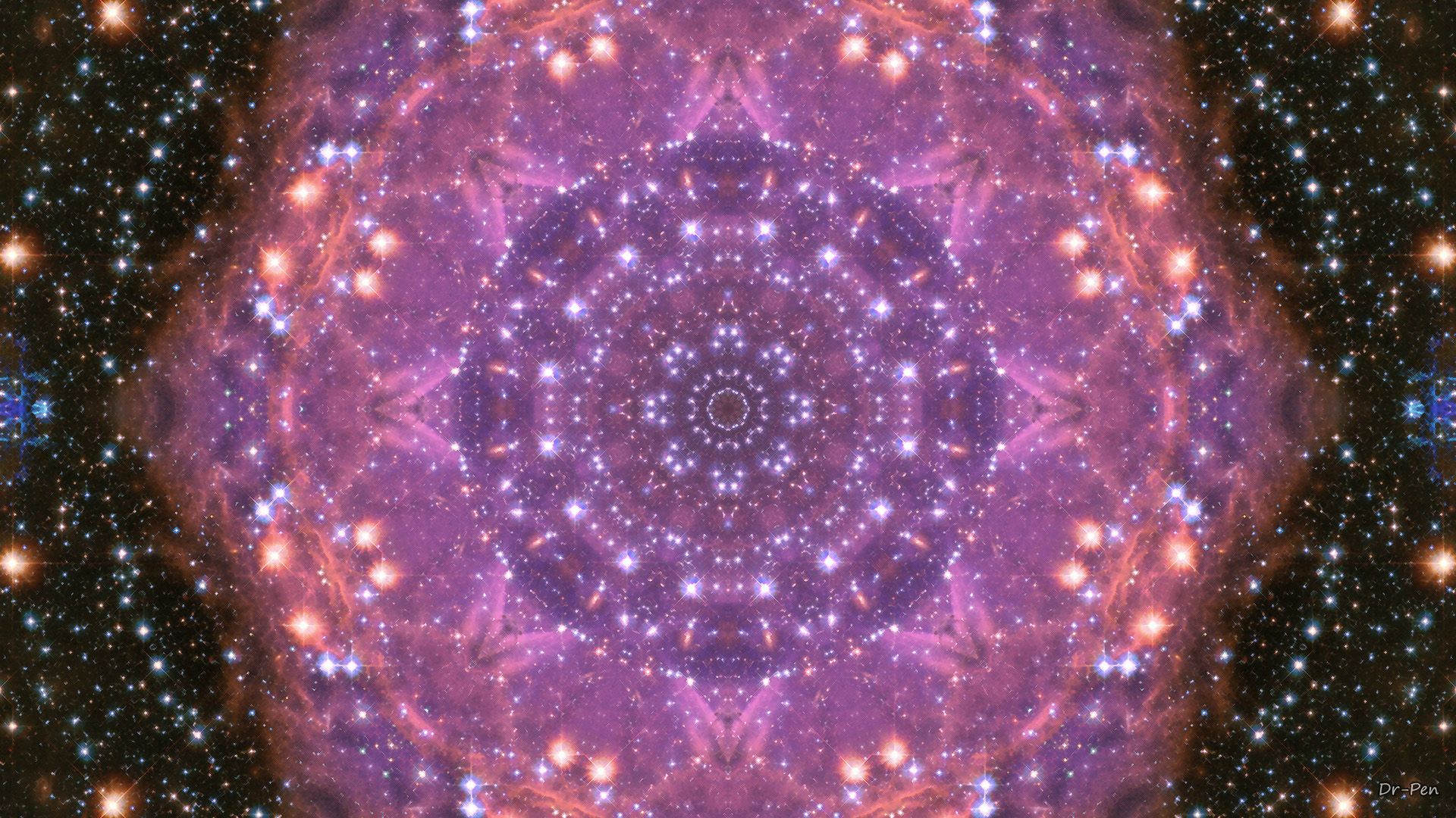 Mandala stellare viola cosmico, 1920x1080 1080p, Laptop