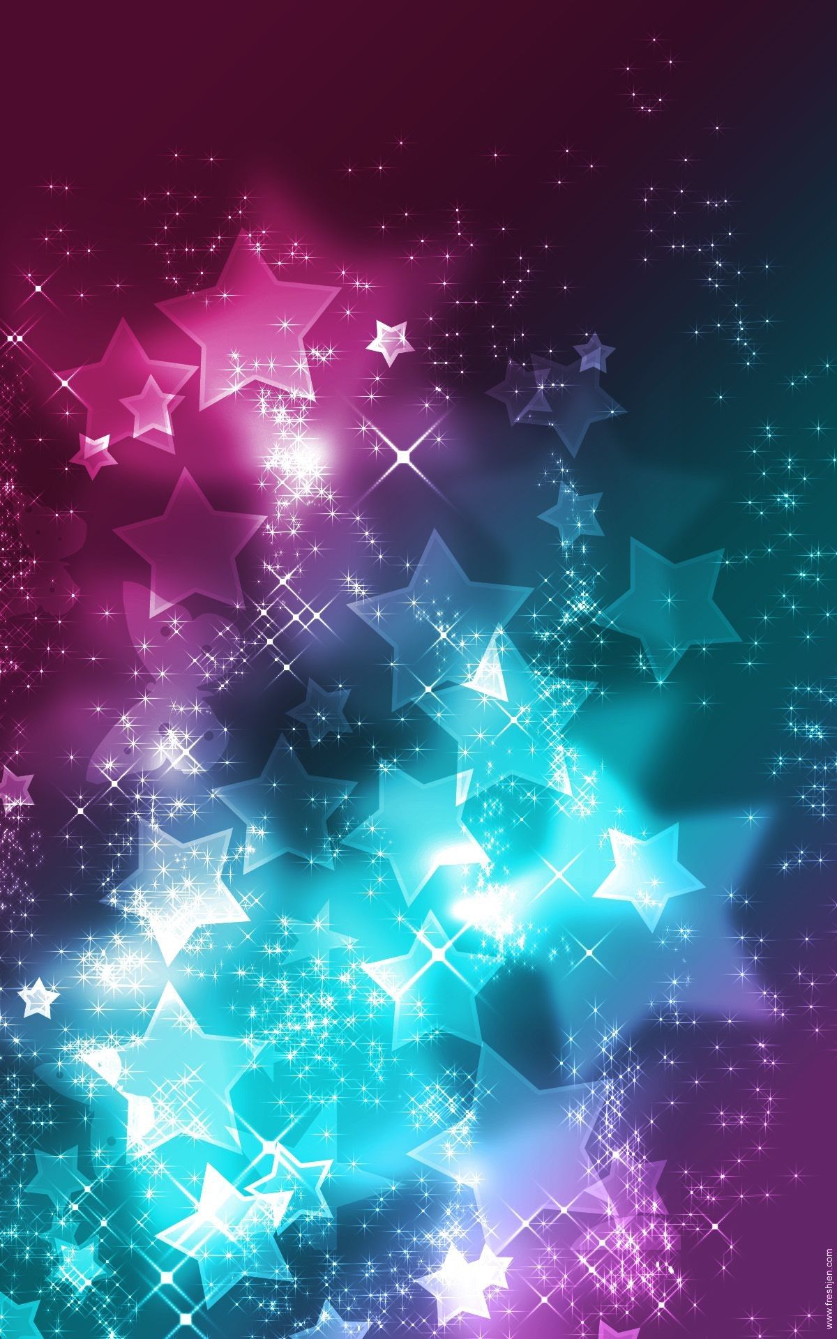 Stelle viola e turchesi luminose, 1200x1920 Full HD Verticale, iPhone