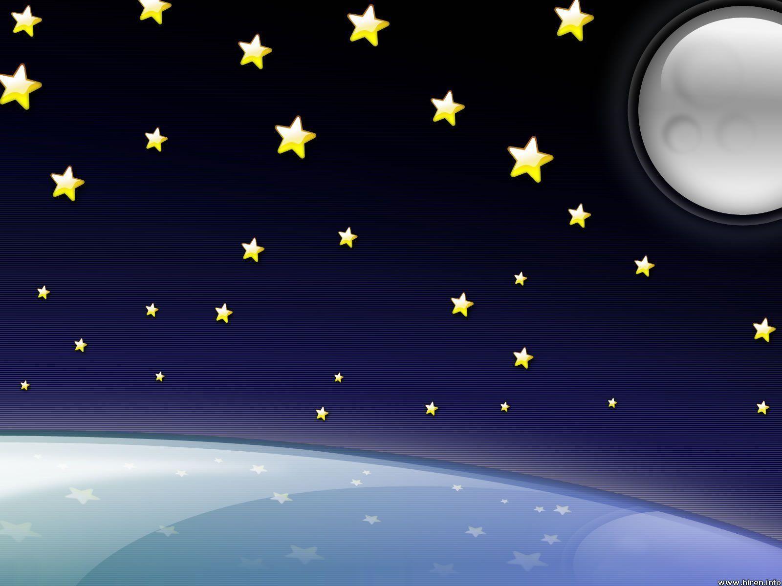 Luna e stelle stile cartoon, 1600x1200 HD, ROG Asus Laptop