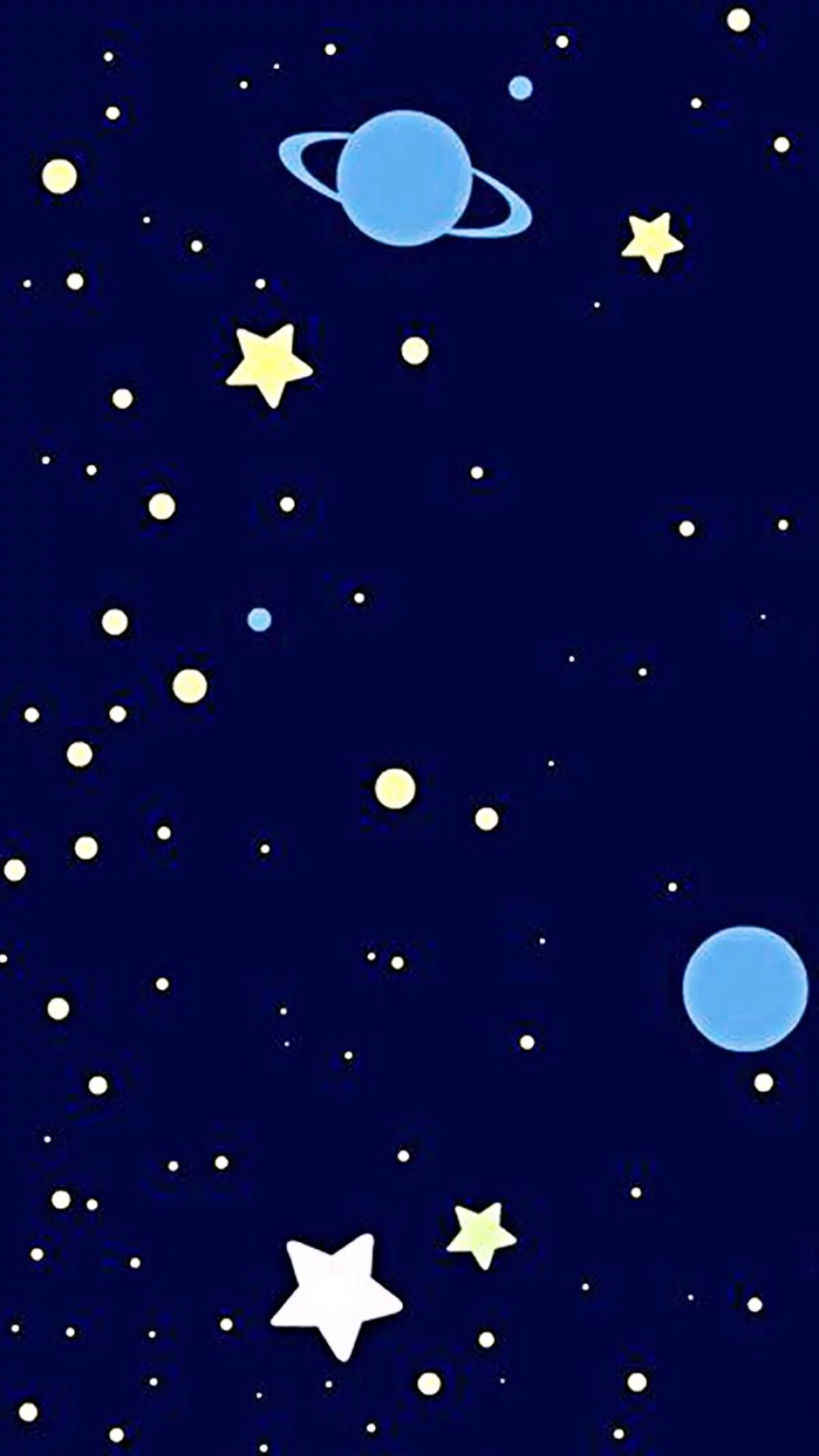 Stelle e pianeti cartoon blu, 1200x2133 Full HD Verticale, iPhone