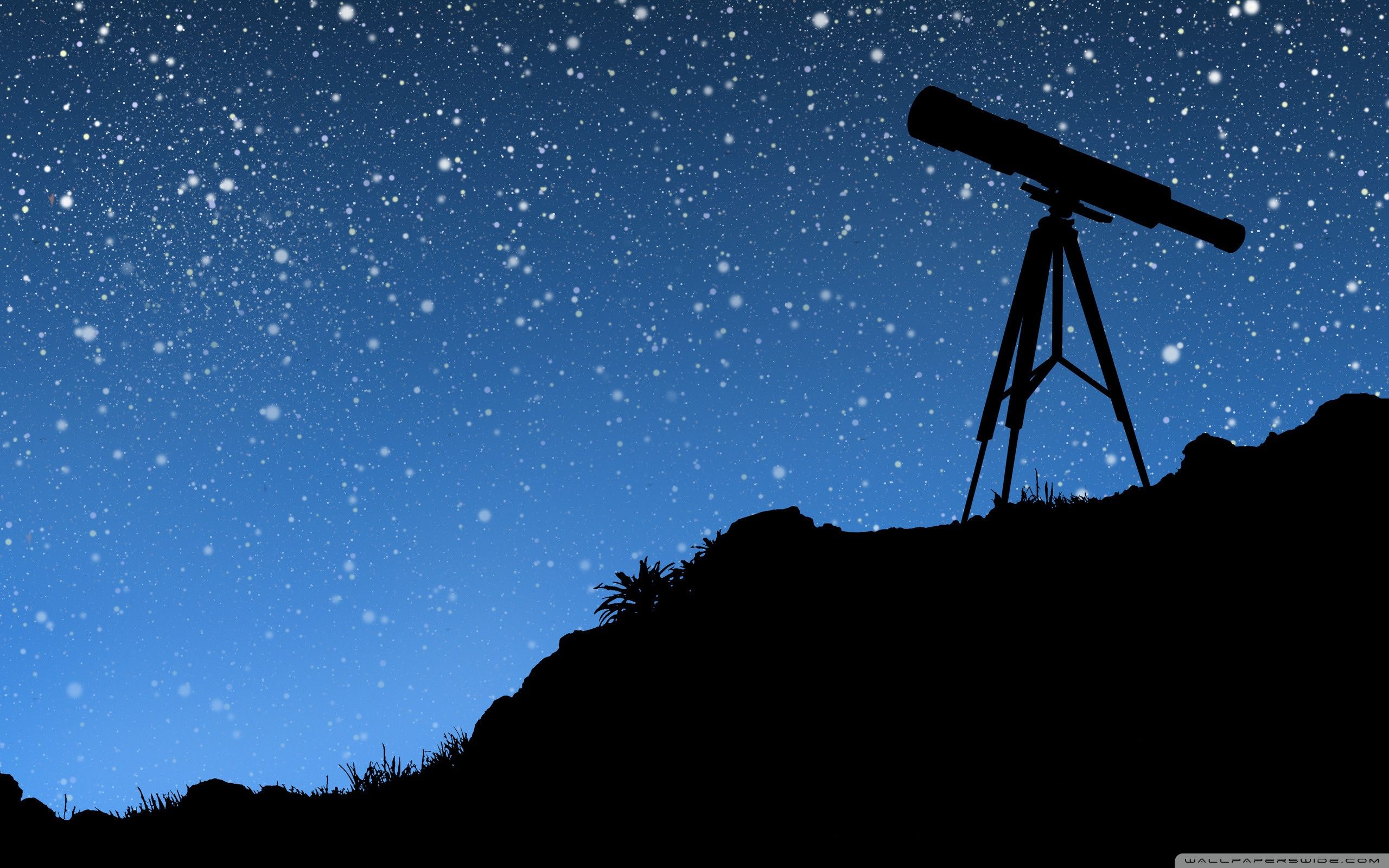 Telescopio silhouette cielo stellato, 2560x1600 2K+, PC