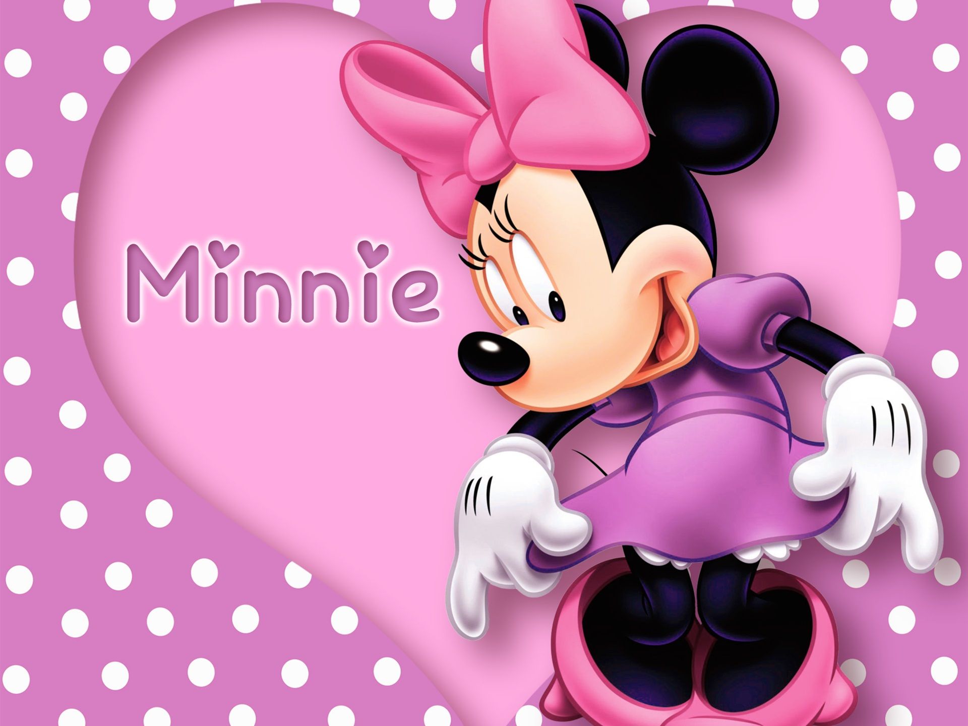Minnie Mouse cuore rosa, Disney, 1920x1440 Full HD+ WUXGA, Desktop