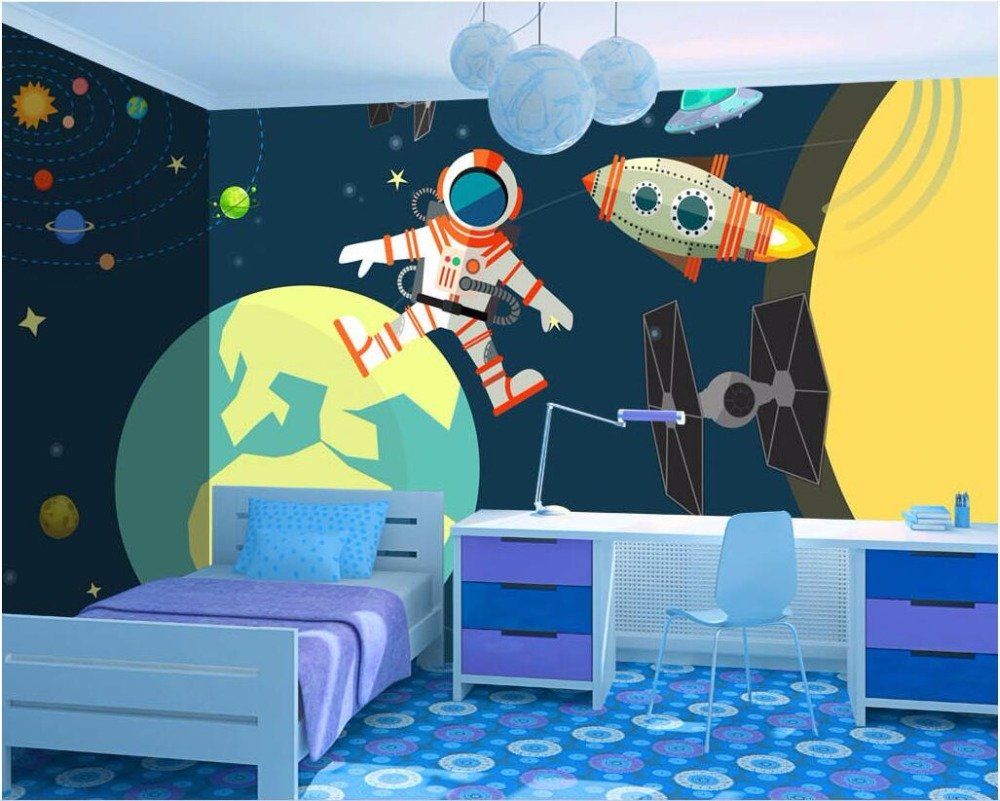 Murale spaziale cartoon astronauta razzo, 1000x801 HD, Desktop