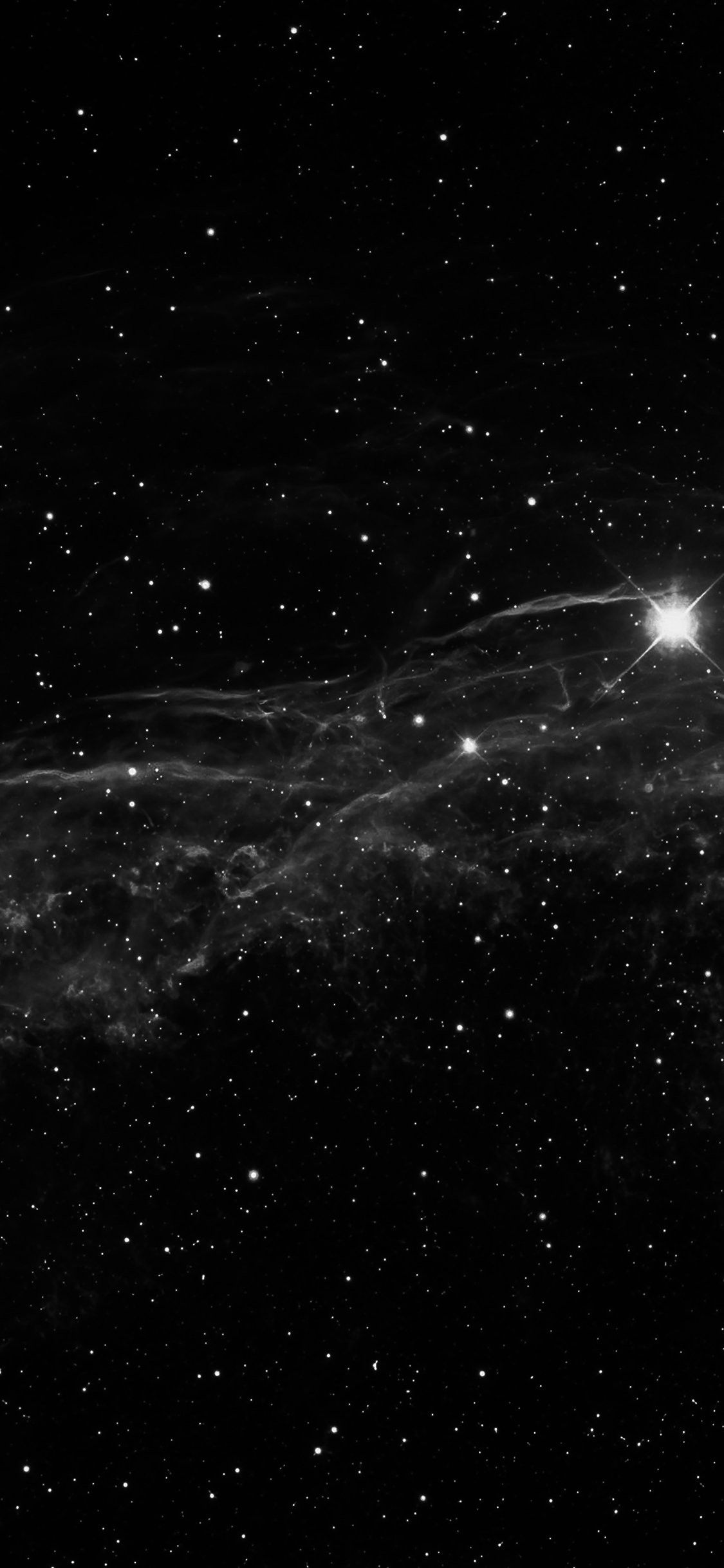 Nebulosa stelle bianco e nero, 1125x2436 Full HD Verticale, iPhone
