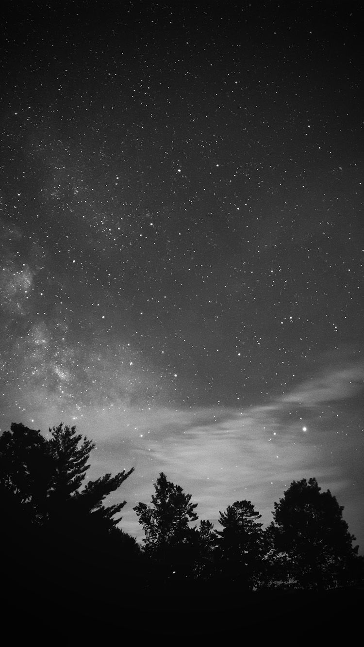 Cielo stellato bianco e nero, 750x1334 Verticale, iPhone Air