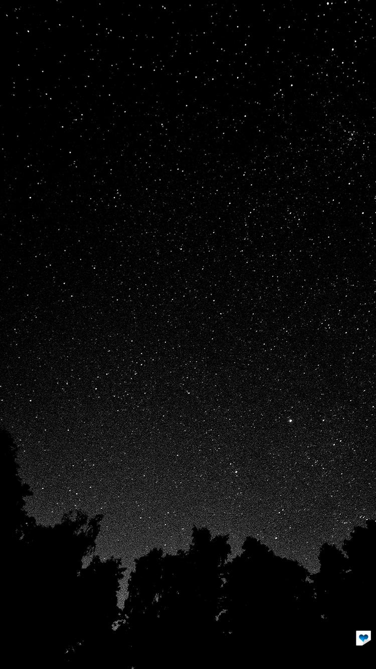 Cielo stellato notturno alberi, 750x1334 Verticale, iPhone