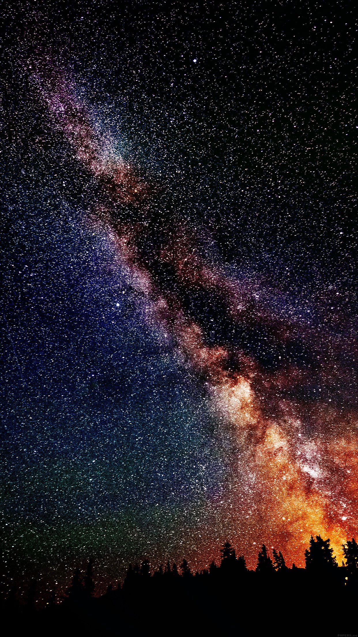 Via Lattea stellata notturna, 1242x2208 Full HD Verticale, iPhone Plus