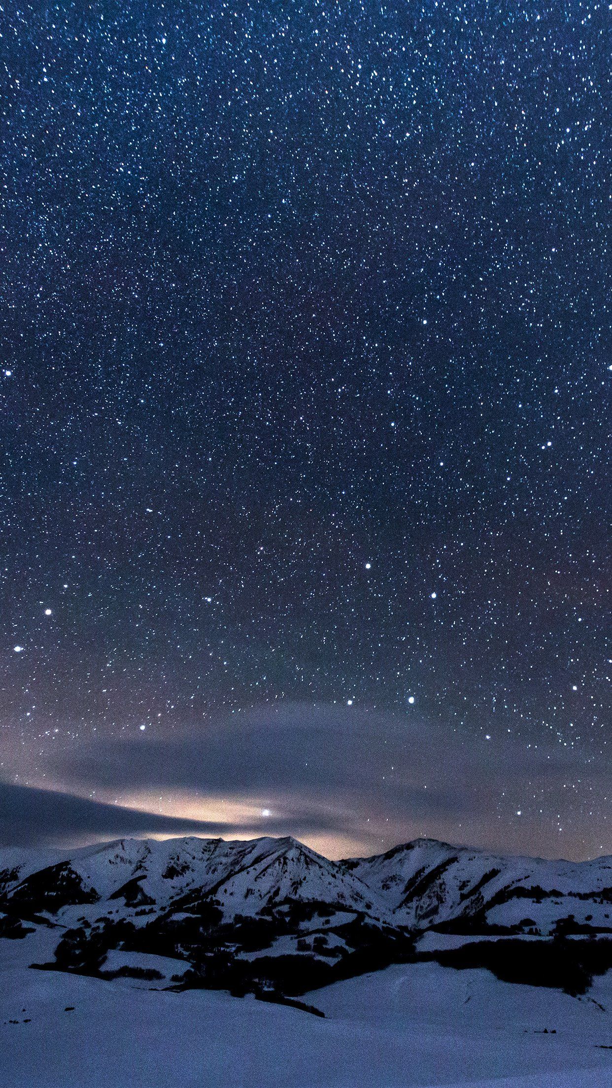 Cielo stellato montagne innevate, 1242x2208 Full HD Verticale, iPhone Pro