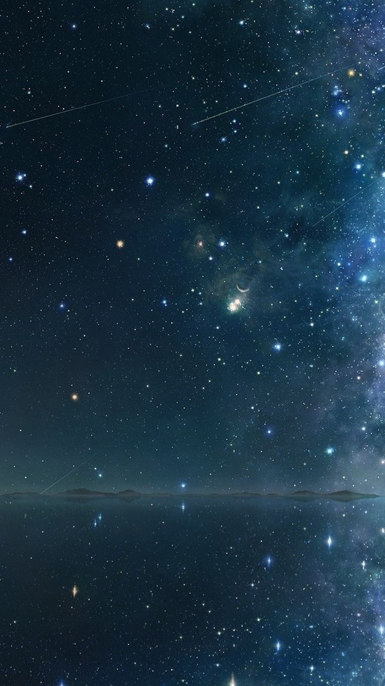 Cielo stellato riflesso mare, 750x1334 Full HD Verticale, iPhone Pro