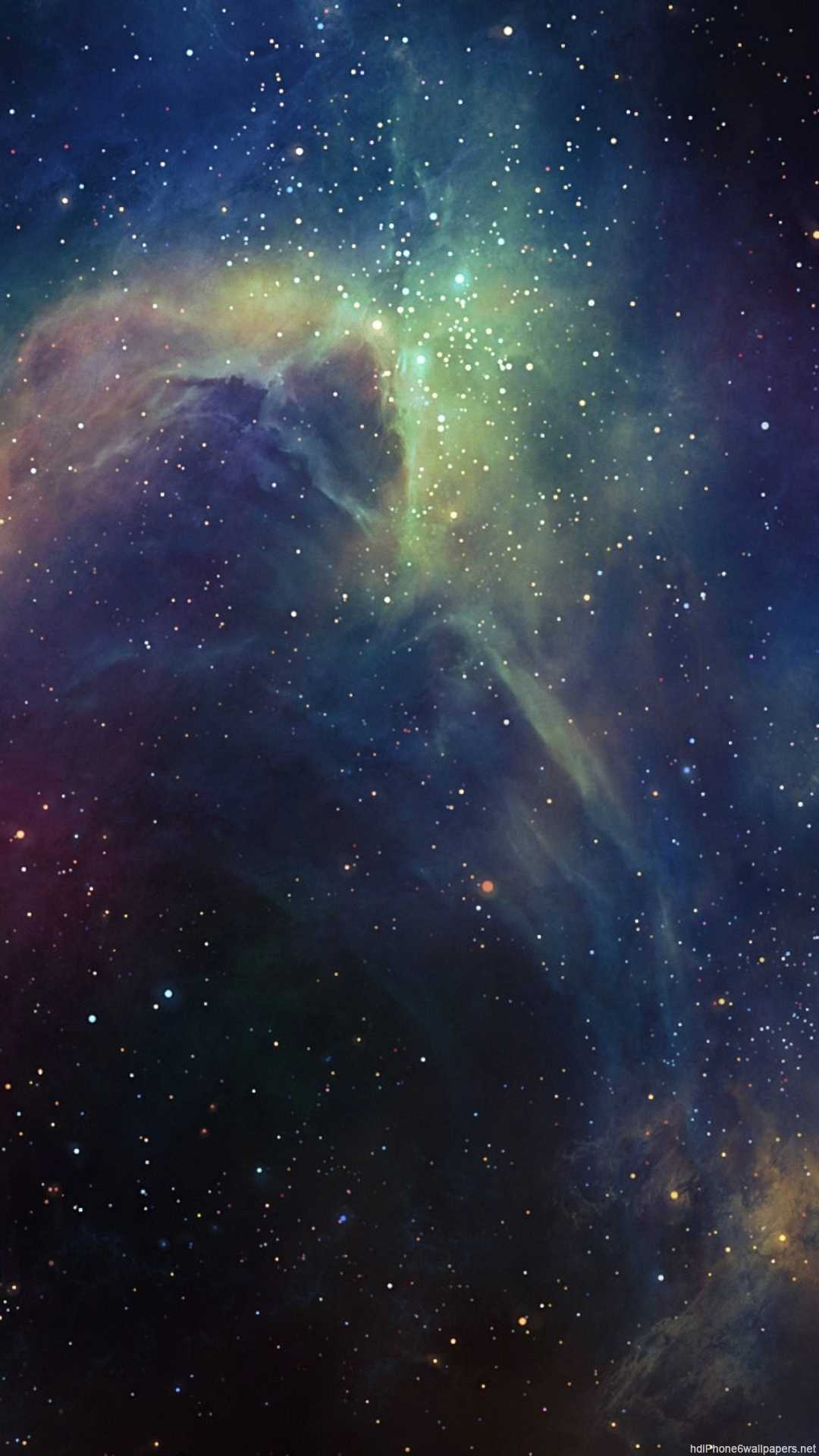 Nebulosa colorata con stelle, 1080x1920 Full HD Verticale, iPhone