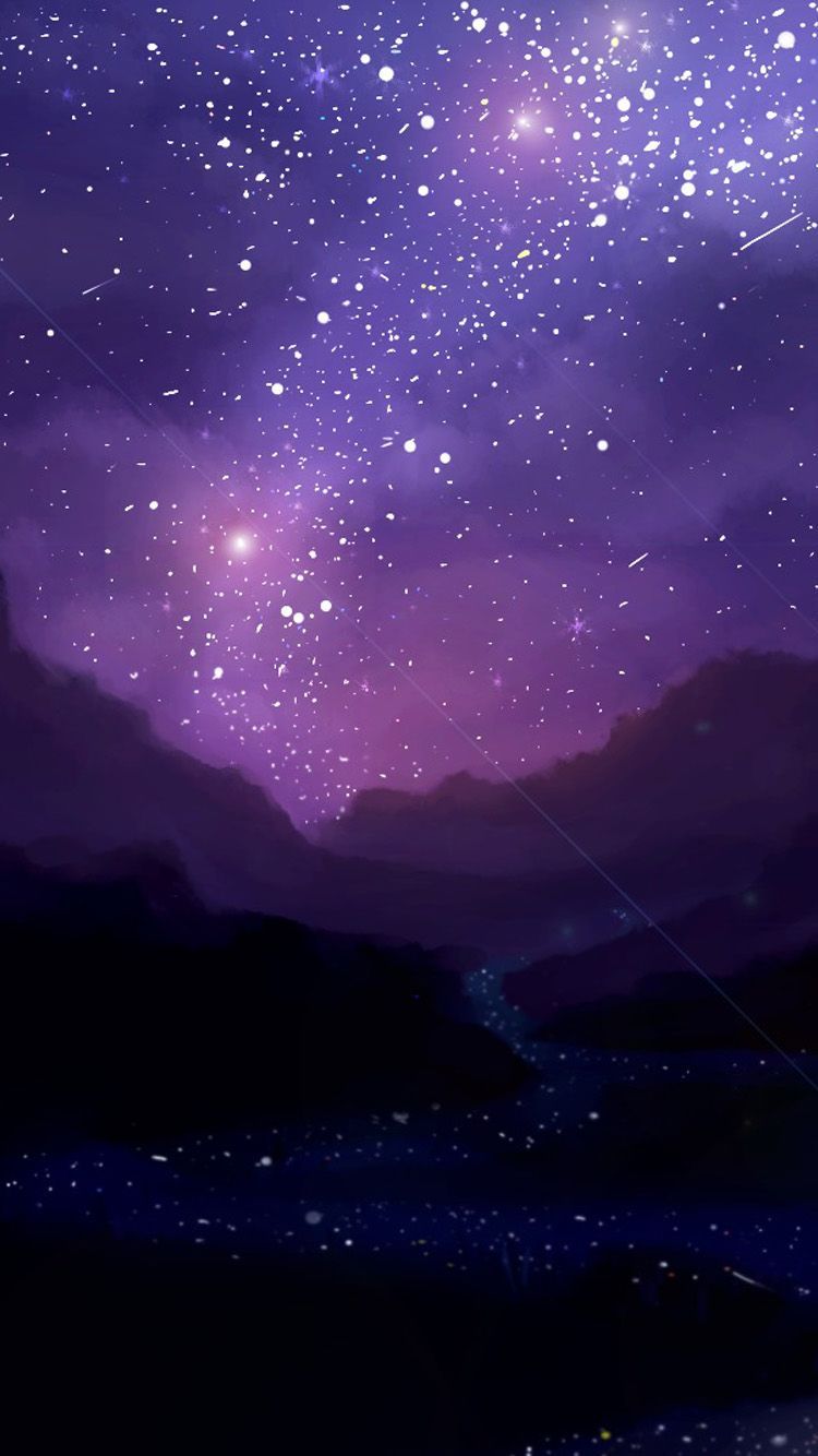 Cielo stellato viola notturno, 750x1334 Full HD Verticale, iPhone Pro Max