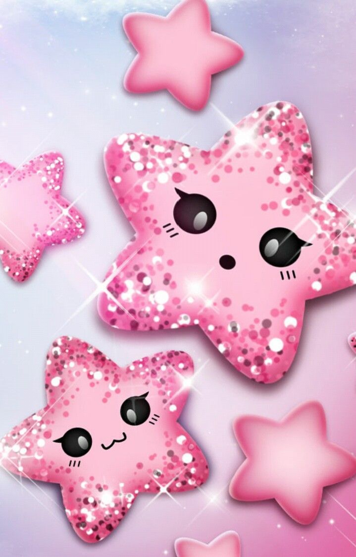 Stelle rosa glitterate kawaii, 719x1123 Full HD Verticale, Realme