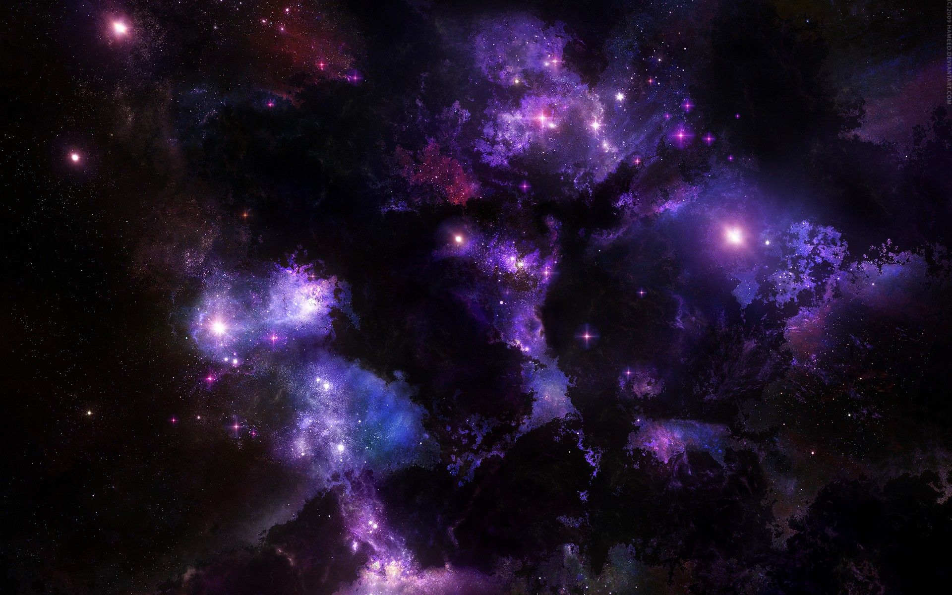 Nebulosa stellata viola scuro, 1920x1200 WUXGA, Monitor Gaming