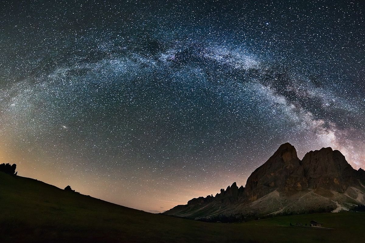 Via Lattea sopra montagne notturne, 1200x800 HD, PC Desktop