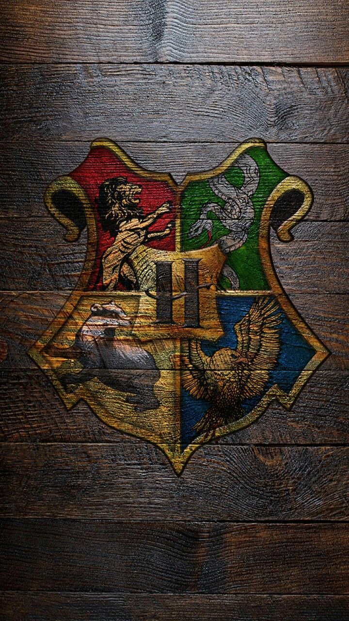 Stemma Hogwarts su legno, scuola di magia, 720x1280 Verticale, Mobile