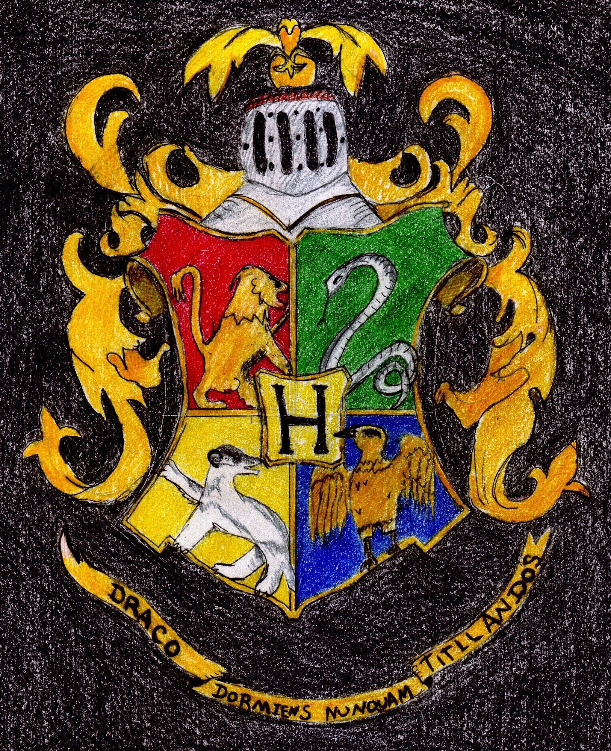 Stemma Hogwarts disegnato a mano, 2040x2508 Full HD Verticale, iPhone
