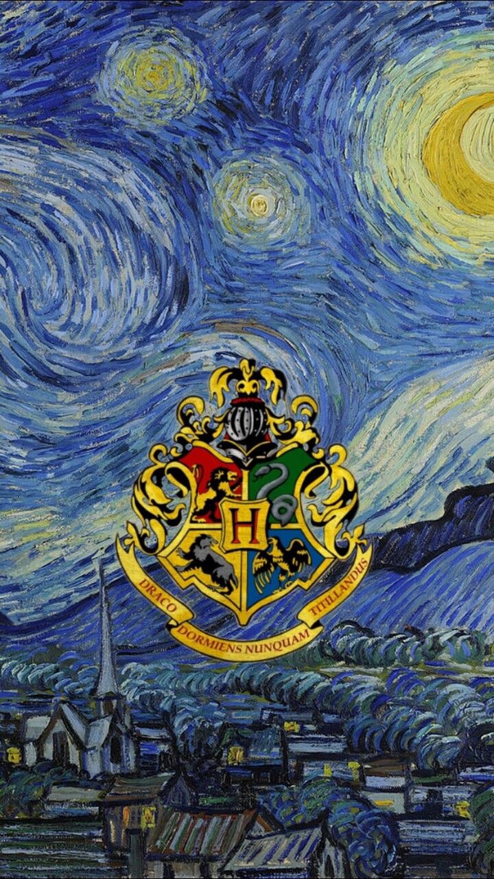 Stemma Hogwarts su Notte Stellata, 720x1280 Verticale, Telefono