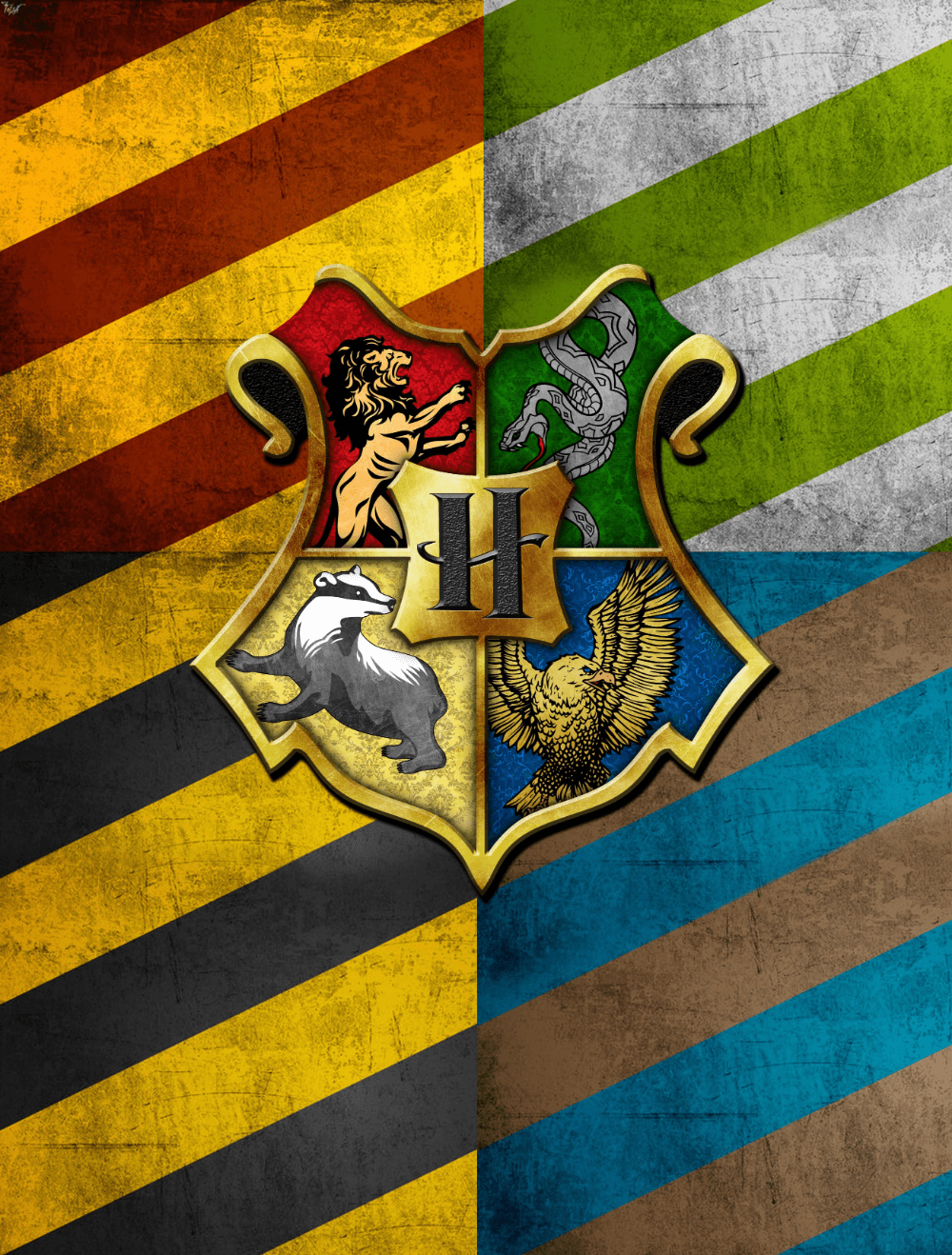 Stemma Hogwarts Harry Potter, J.K. Rowling, 1000x1318 Verticale, Mobile