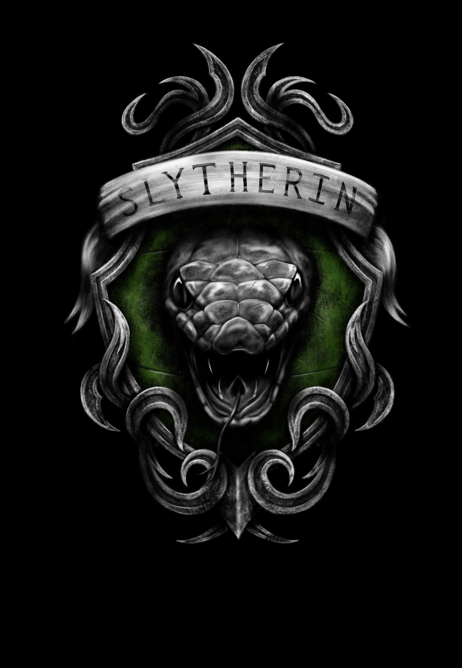 Stemma Serpeverde con serpente, 1920x2773 Full HD Verticale, iPhone