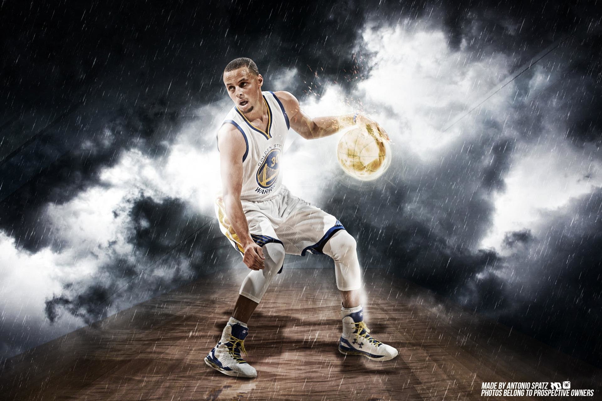 Stephen Curry palla basket fumo, 1920x1280 Full HD+, Desktop