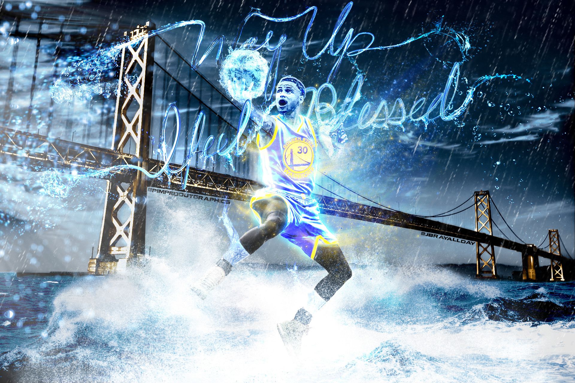 Stephen Curry basket effetti acqua, 1920x1280 WUXGA, Desktop