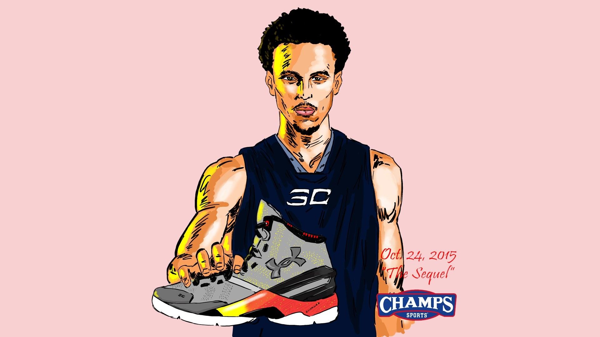 Steph Curry illustrazione scarpa, 1920x1080 Full HD 1080p, PC Desktop