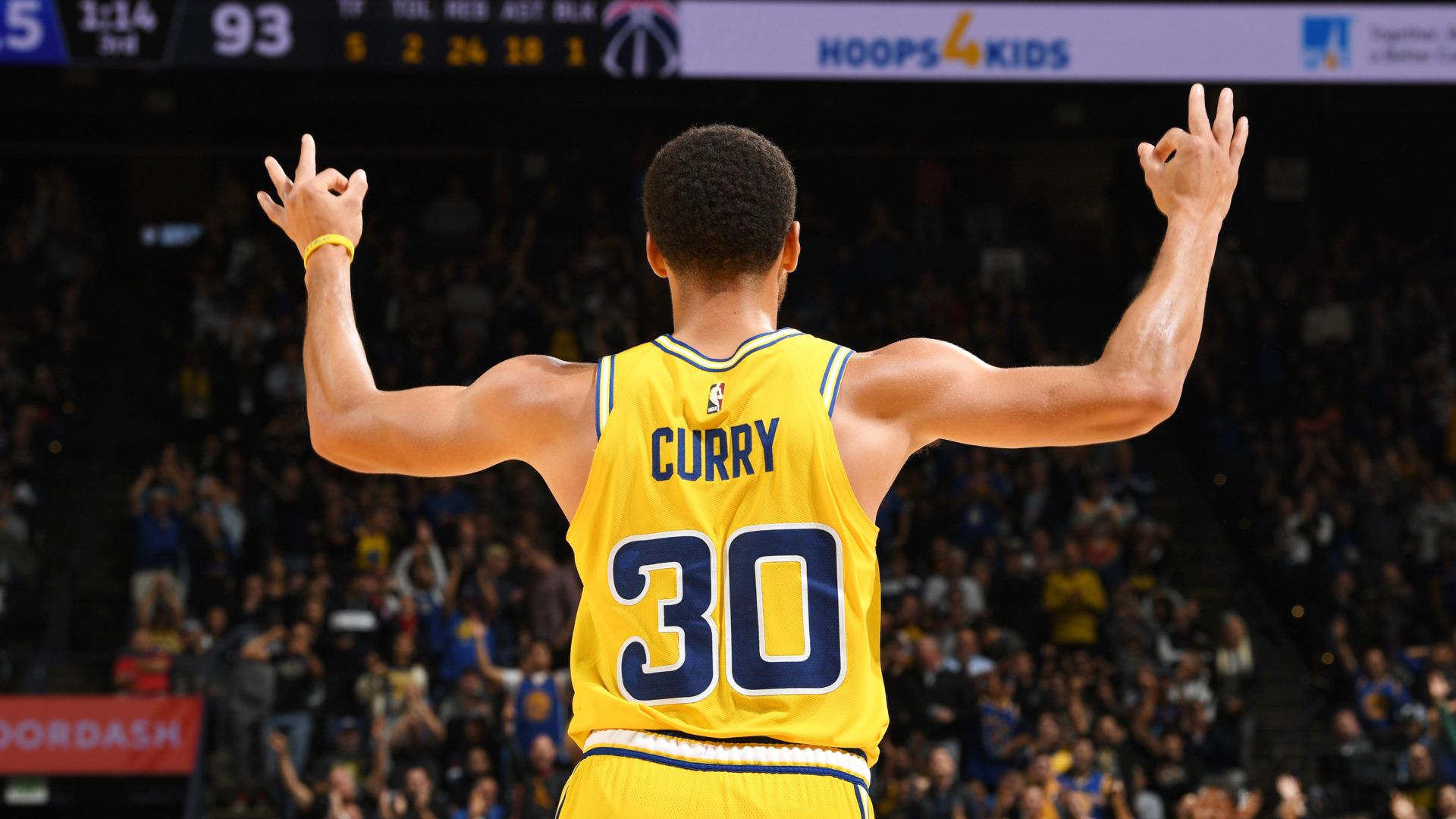 Steph Curry maglia gialla campo, 1920x1080 Full HD 1080p, PC Desktop