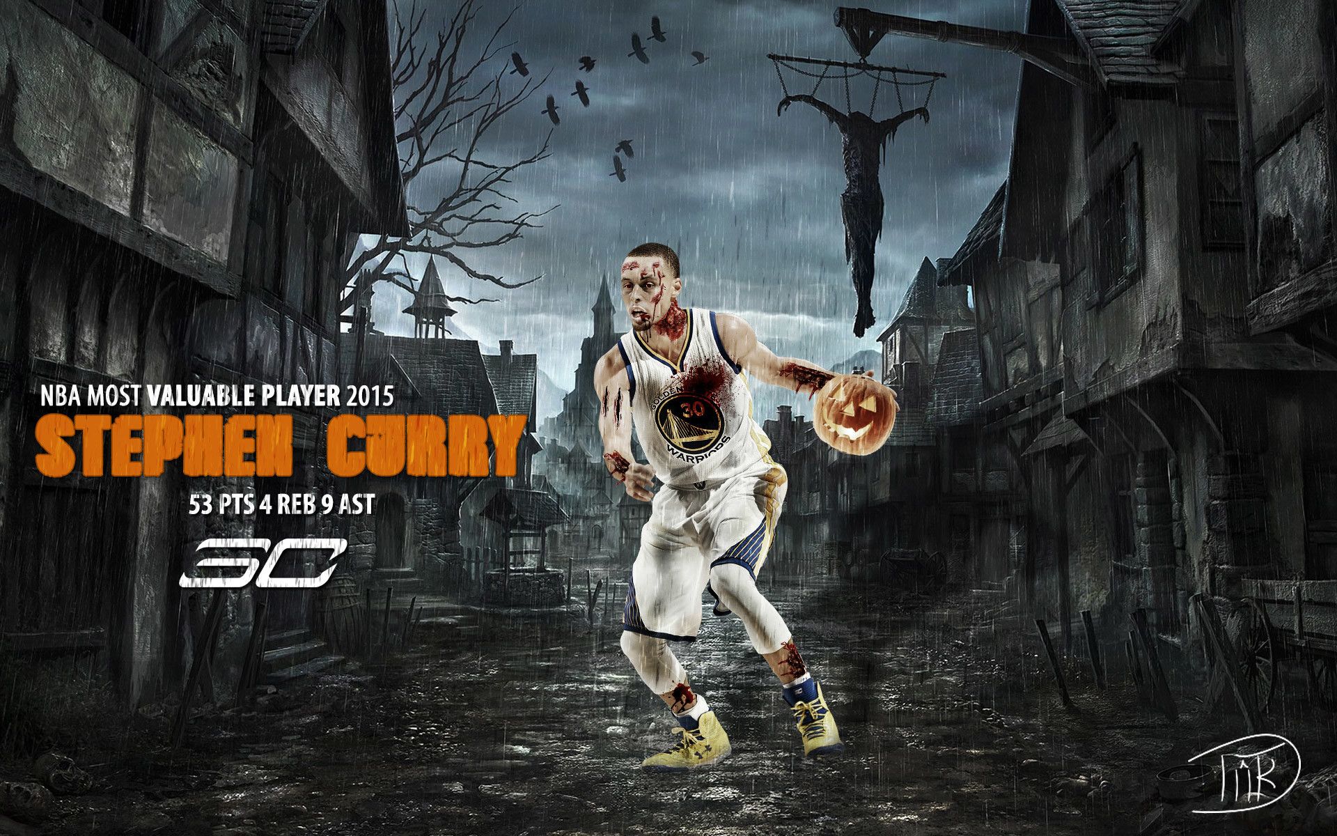 Stephen Curry tema Halloween NBA, 1920x1200 Full HD+, iMac