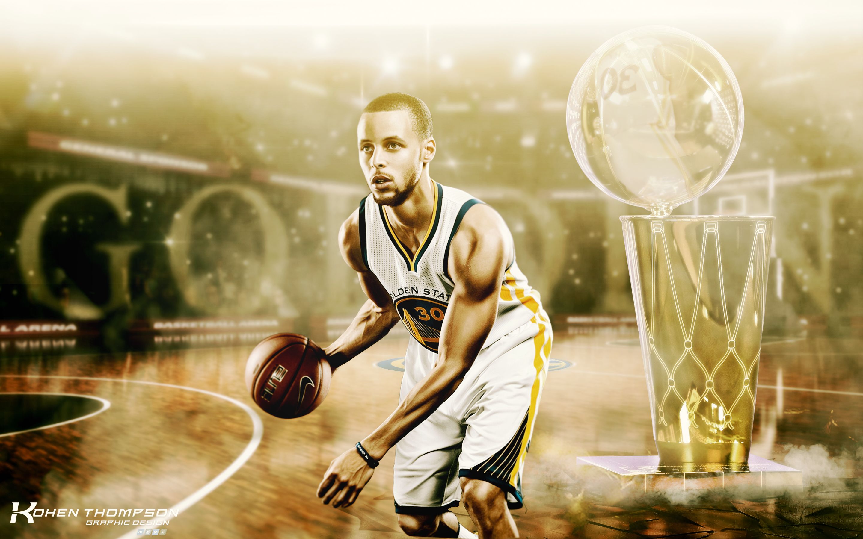 Stephen Curry palleggio trofeo, 2880x1800 2K, Laptop