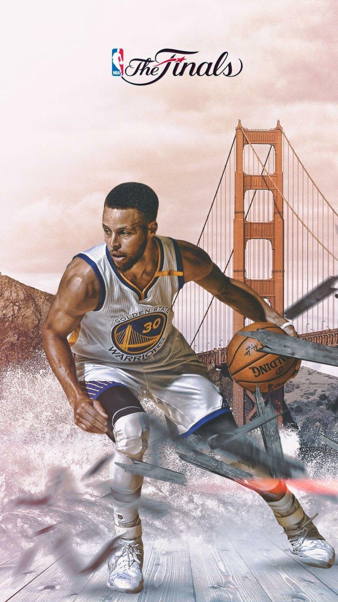 Steph Curry palleggio Golden Gate, 1080x1920 Verticale, Telefono