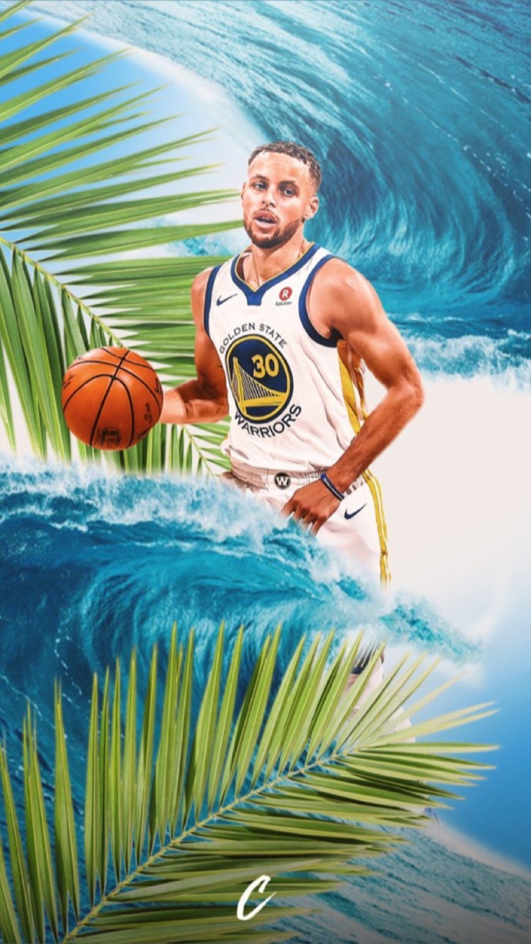 Stephen Curry palleggio onda, 1080x1920 Full HD Verticale, Smartphone