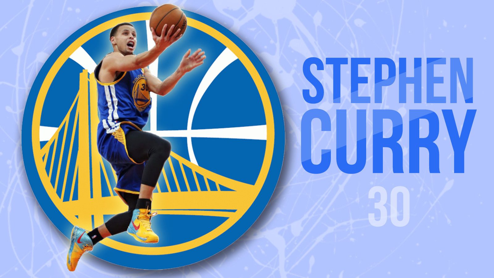 Stephen Curry logo Warriors, 1600x900 HD, PC