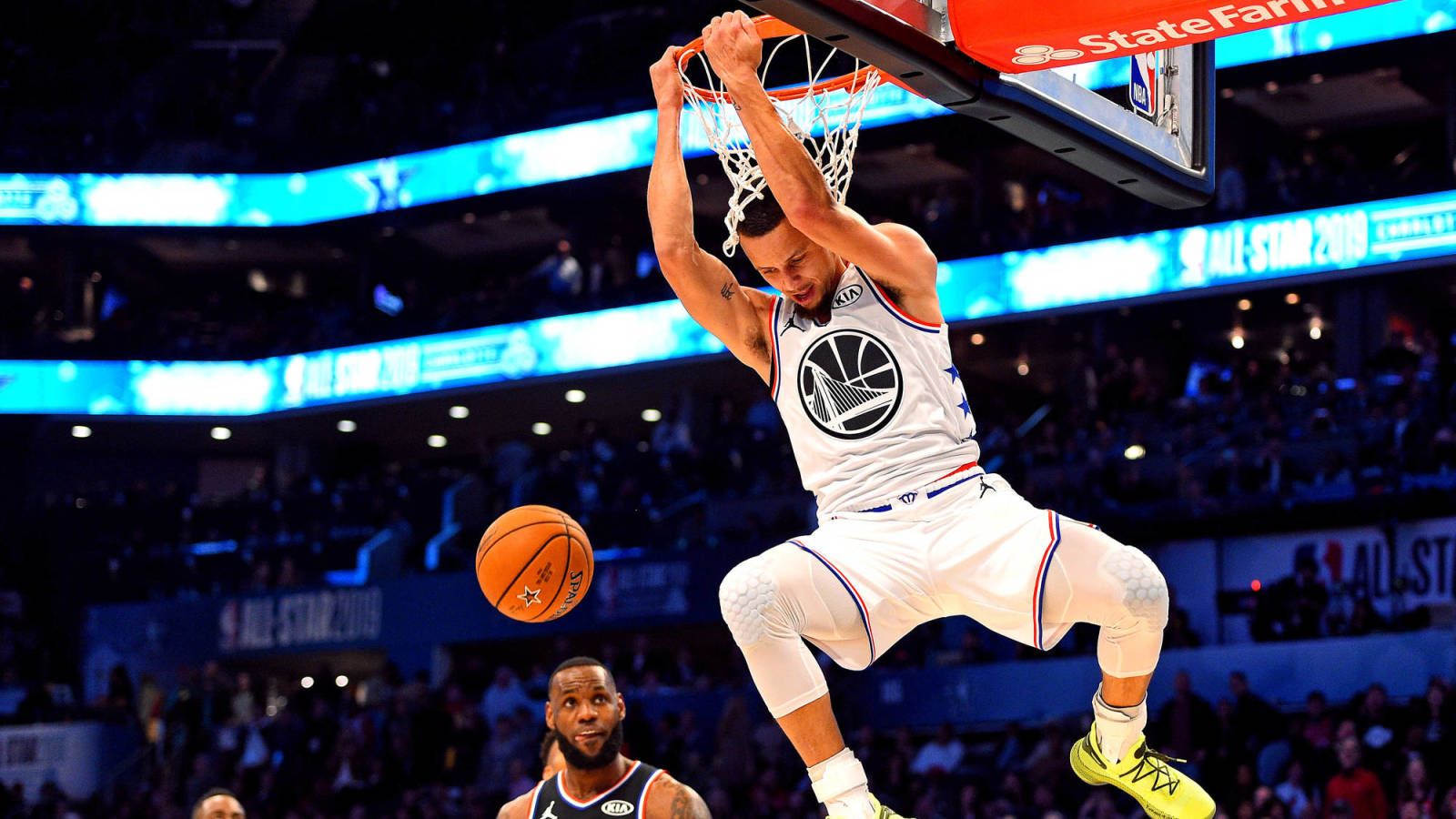 Stephen Curry schiacciata All-Star, 1600x900 HD, Desktop