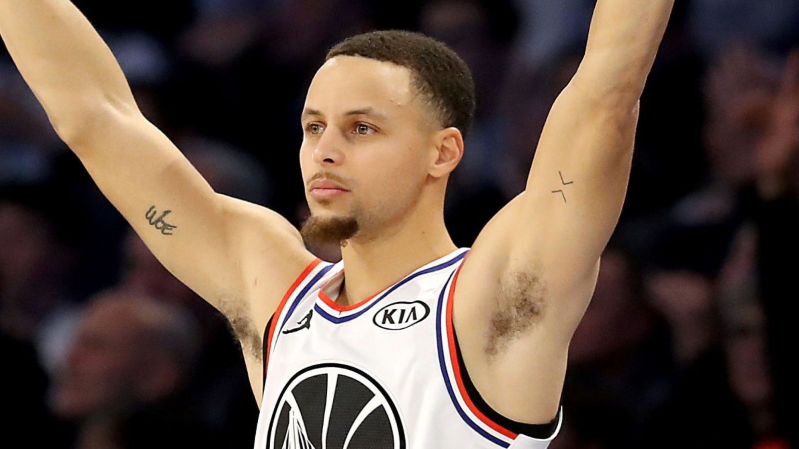 Stephen Curry All Star braccia alzate, 1600x900 900p, Laptop
