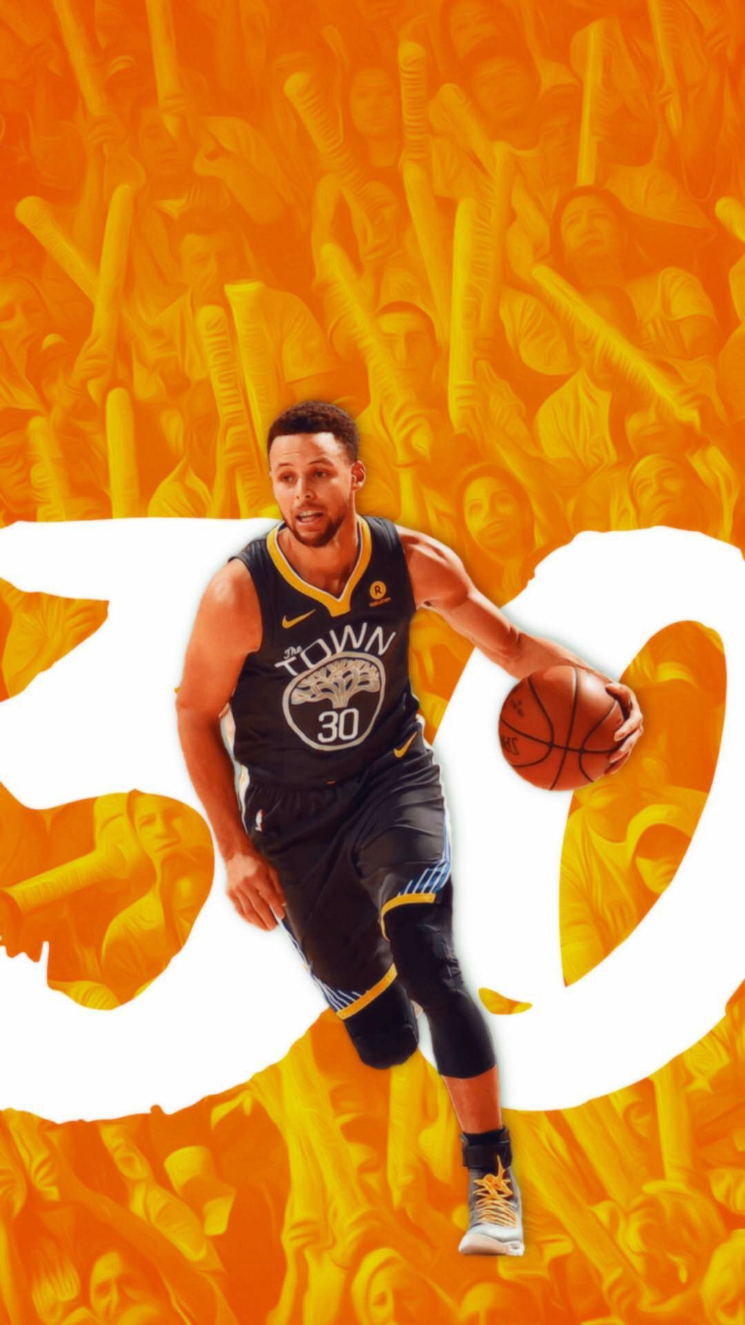 Stephen Curry basket arancione, 1080x1920 Verticale, Telefono