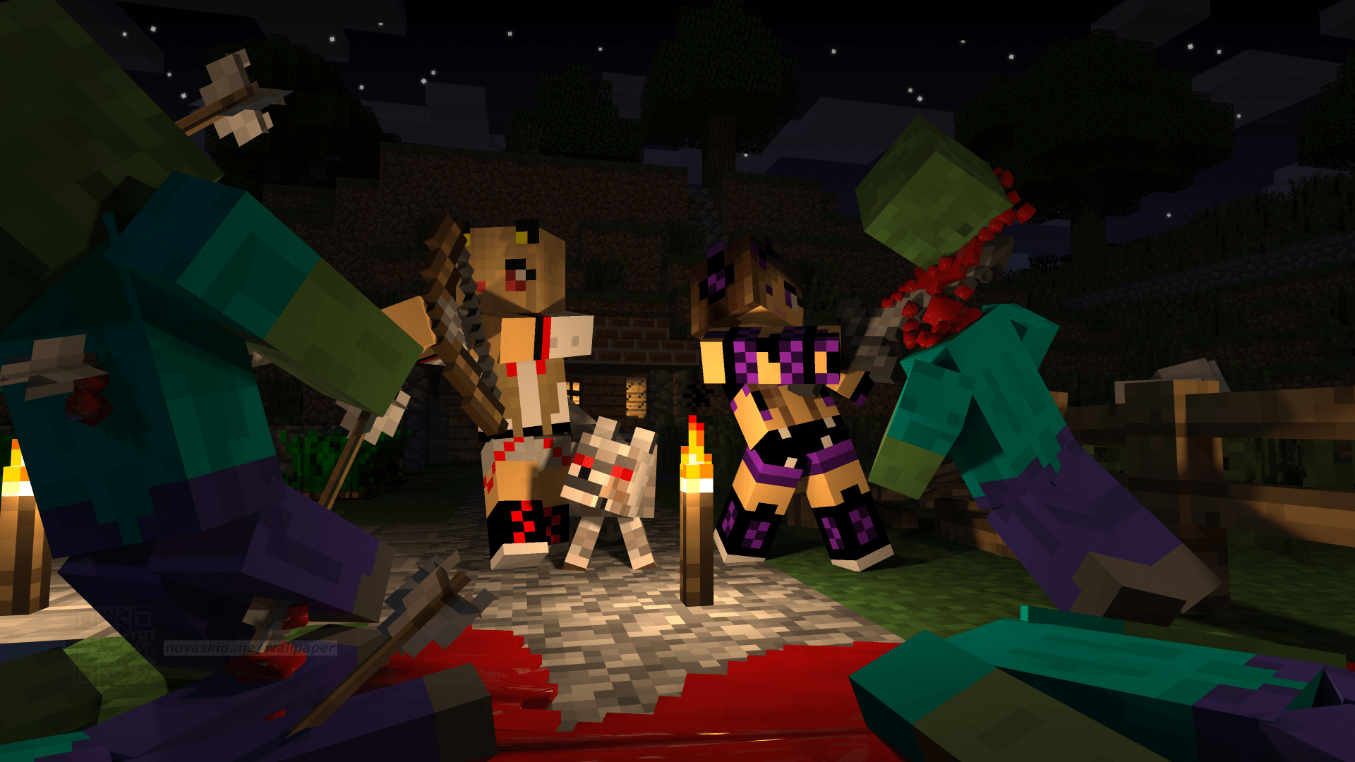 Steve vs Herobrine draghi Minecraft, 3600x2000 2K+, Desktop
