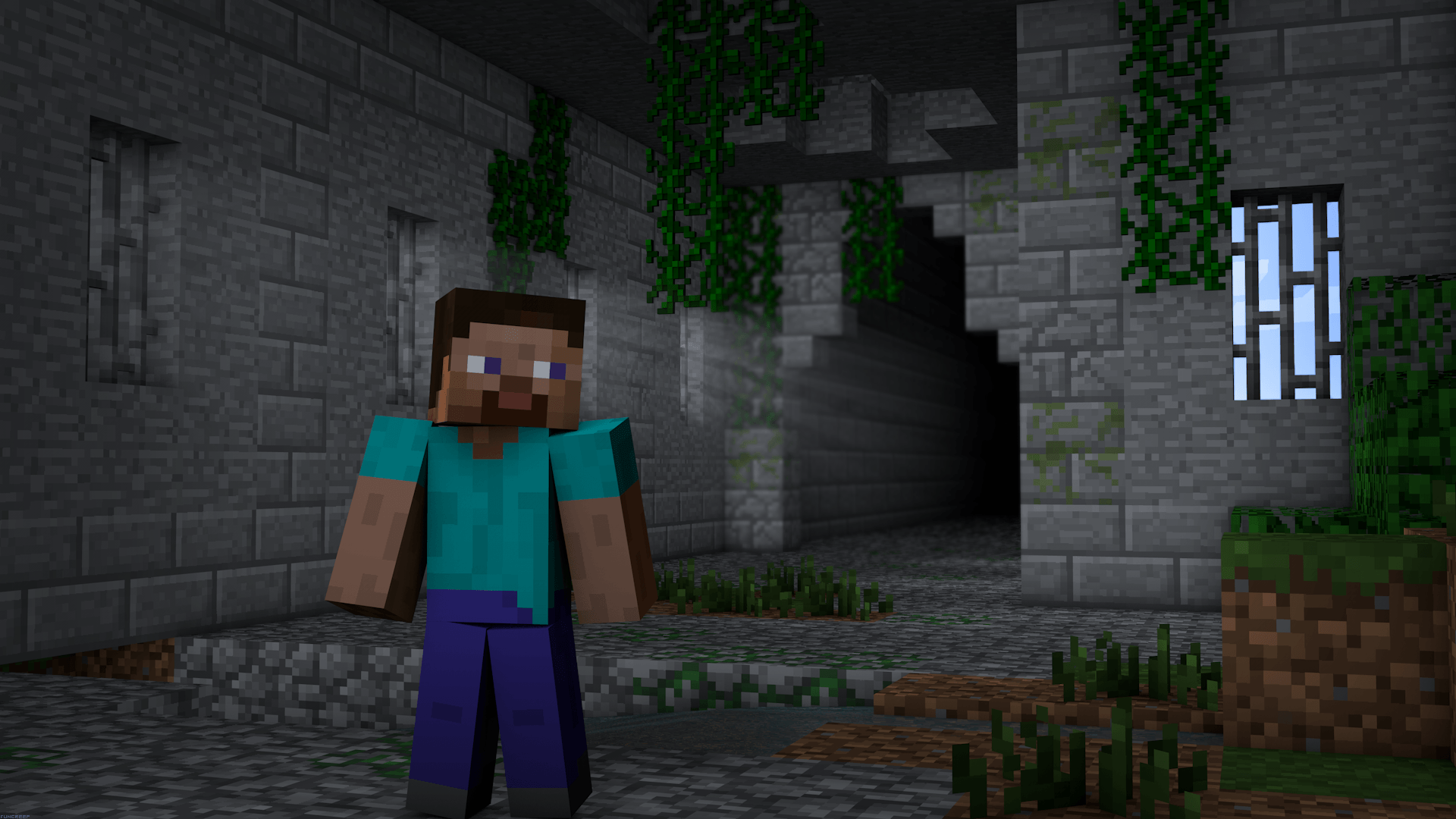 Steve vs Herobrine Minecraft, 1920x1080 Full HD, PC