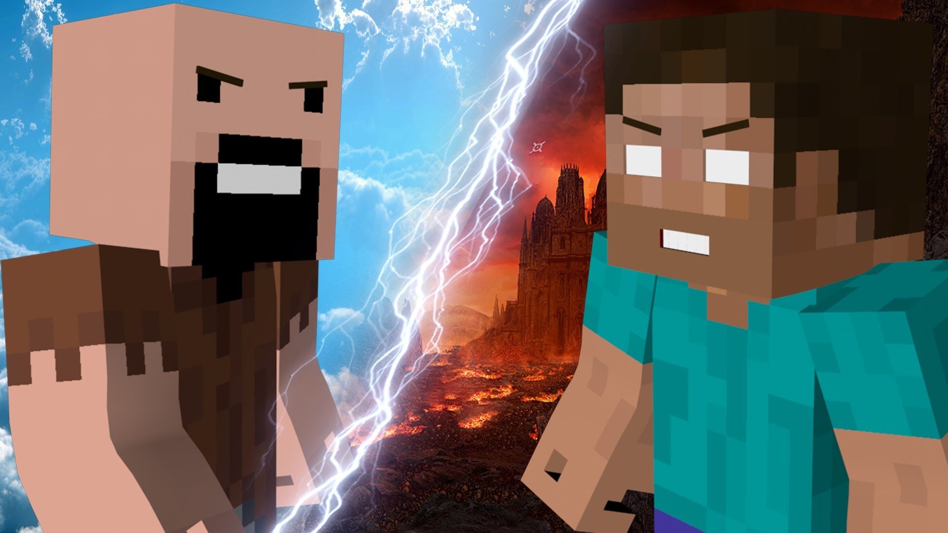 Steve vs Herobrine Minecraft, 1980x1080 Full HD 1080p, iMac