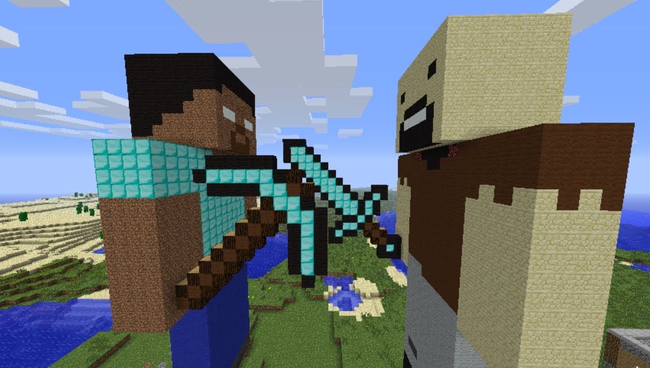 Steve vs Herobrine Minecraft, 1270x720 HD, iMac