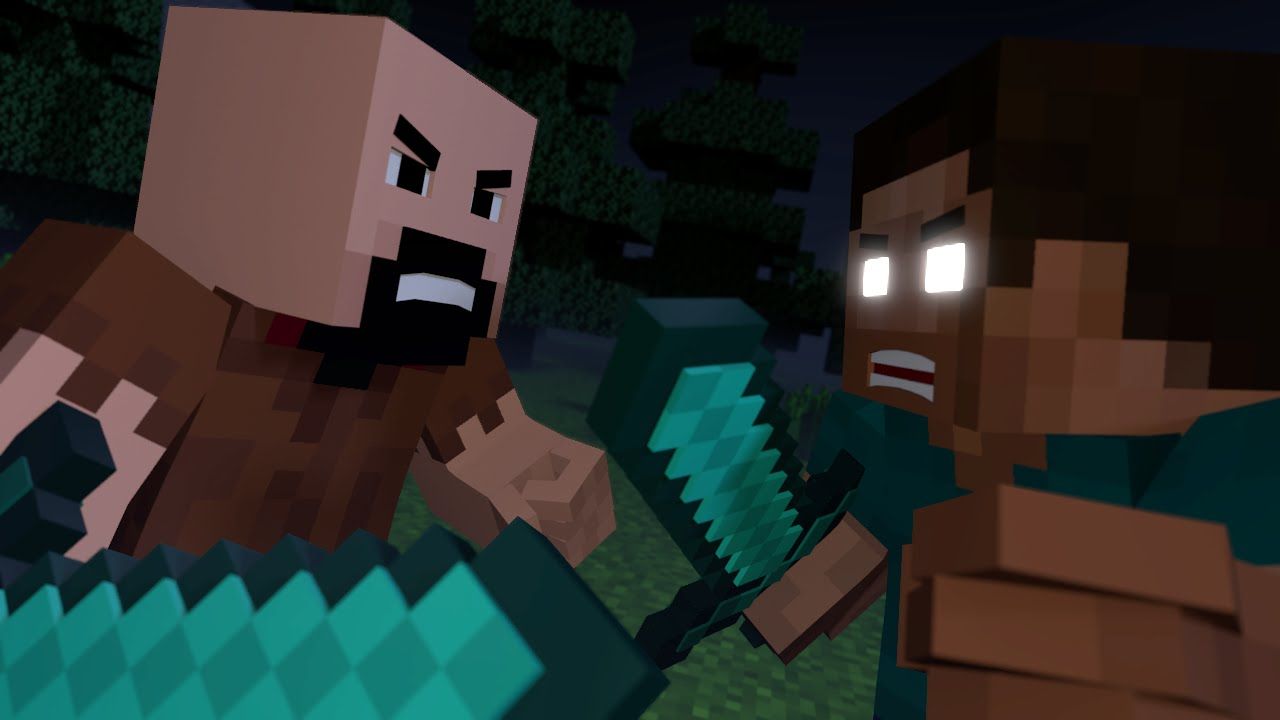 Steve vs Herobrine Minecraft, 1280x720 HD, Desktop