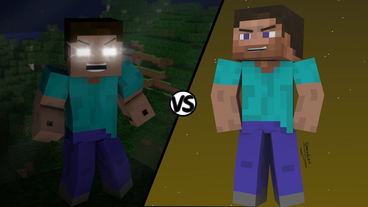 Steve contro Herobrine Minecraft, 1920x1080 Full HD 1080p, PC