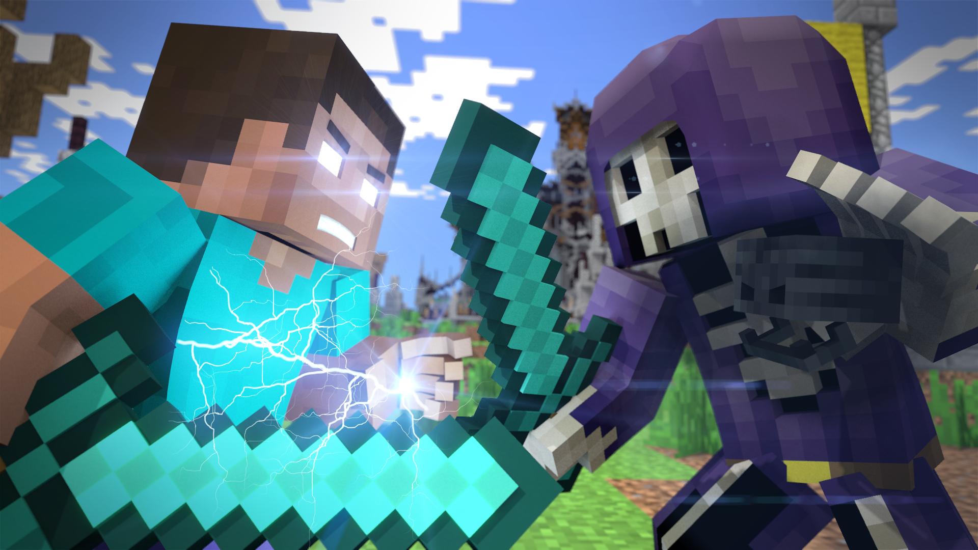 Minecraft paesaggio pixel art, 1366x768 HD, PC Desktop