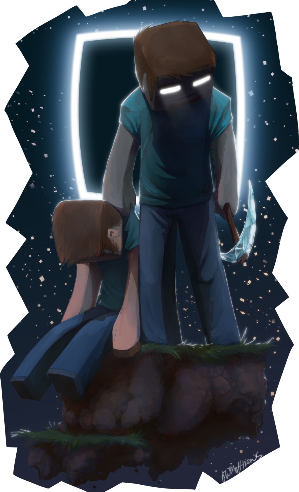 Steve e Herobrine Minecraft, Mojang, 1024x1681 Full HD Verticale, Smartphone