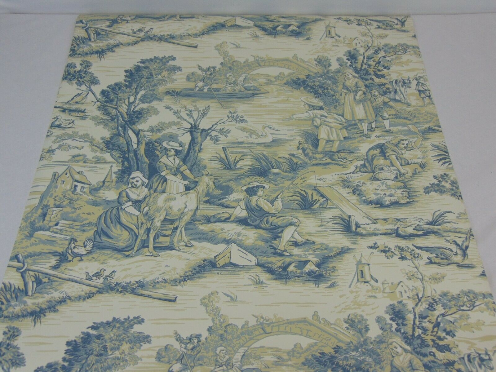 Toile de Jouy scene pastorale blu, 1600x1200 HD Ready, Desktop
