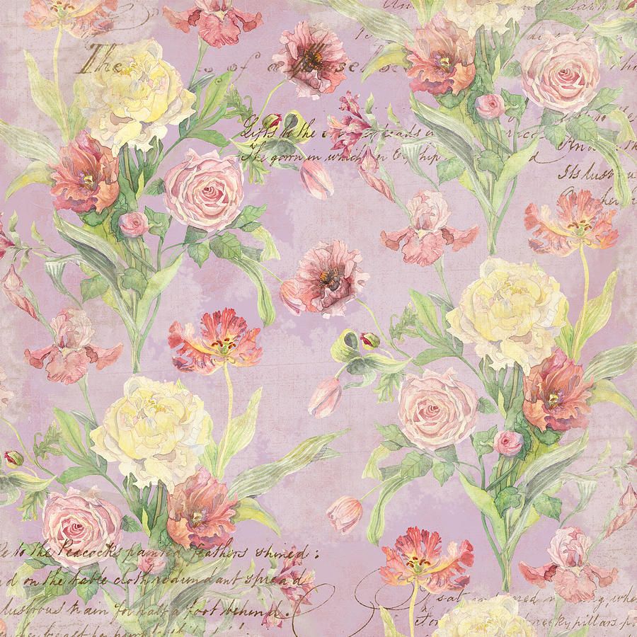 Fiori acquerello su rosa vintage, 900x900 HD, Desktop