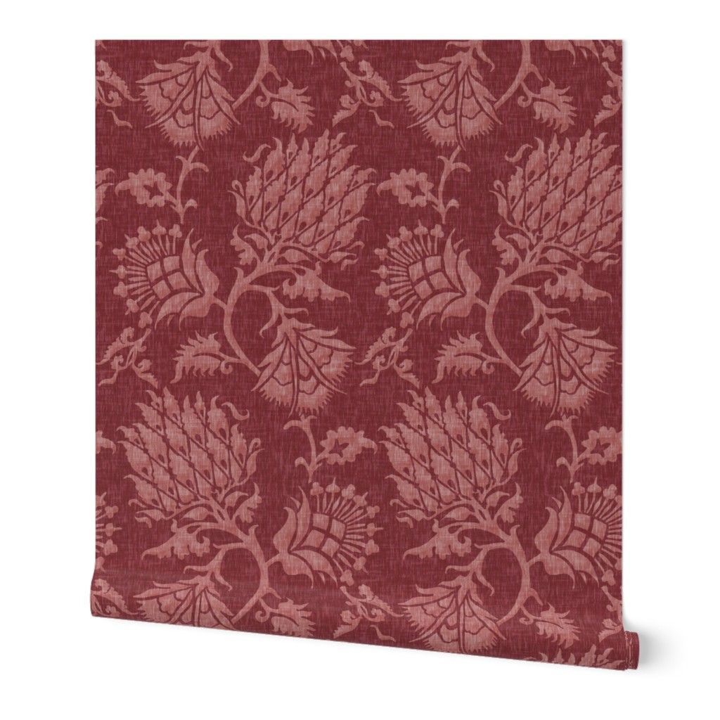Damasco floreale bordeaux vintage, 1024x1024 HD, Laptop