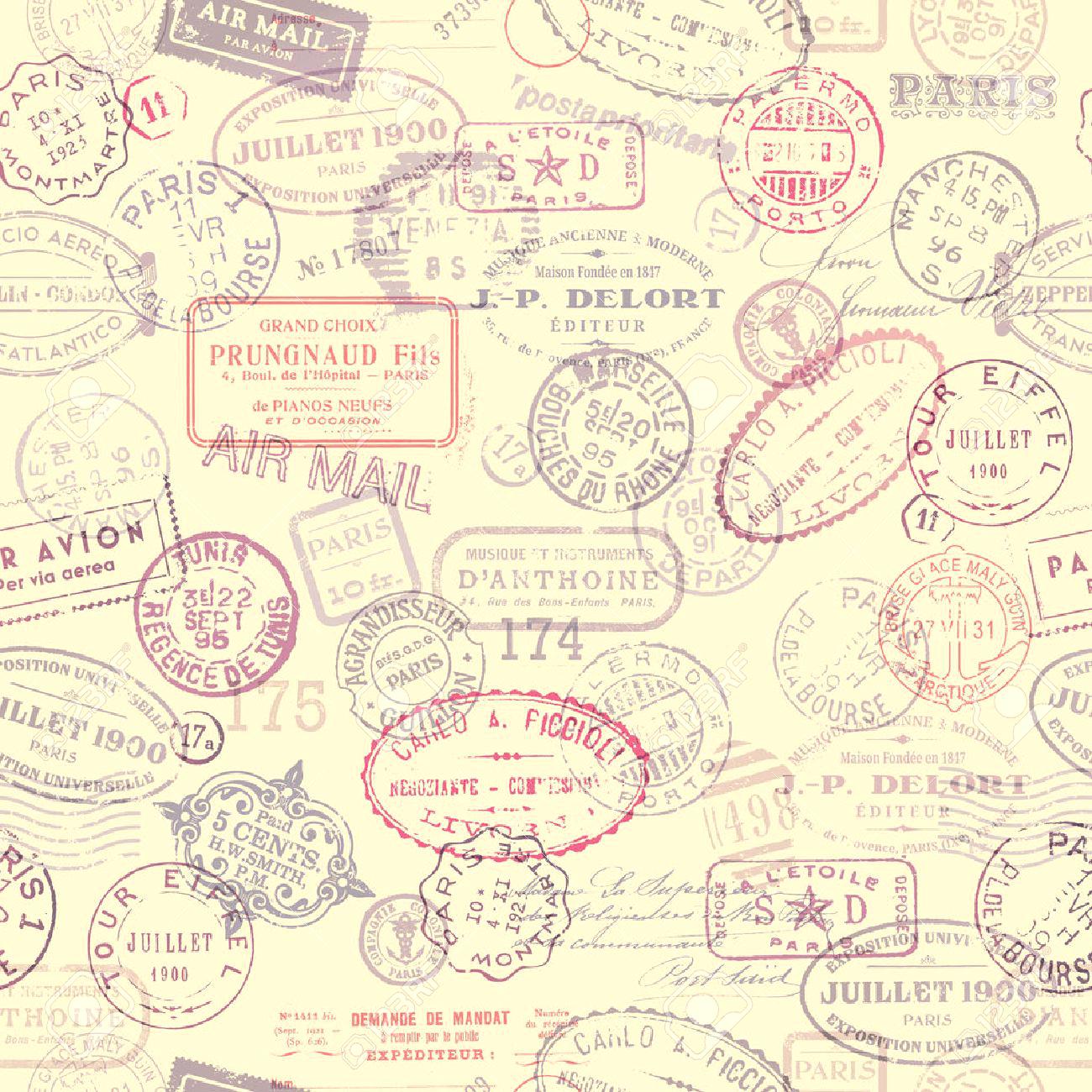 Timbri postali vintage francesi, 1300x1300 HD, Desktop