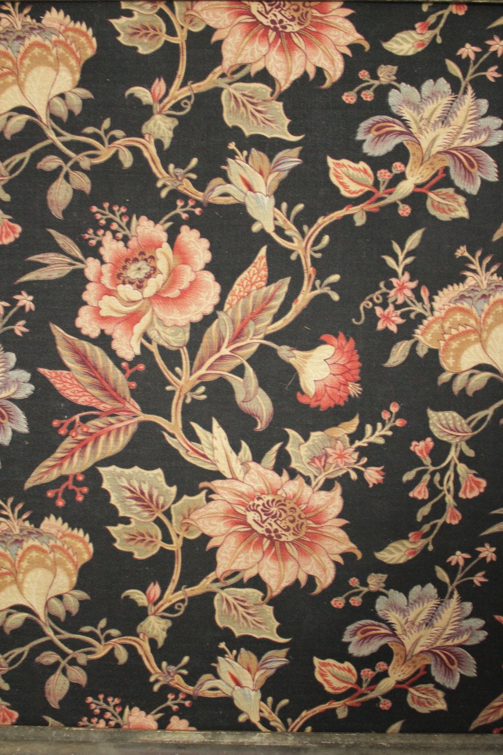 Tessuto floreale vintage sfondo nero, 1000x1500 Full HD Verticale, Smartphone