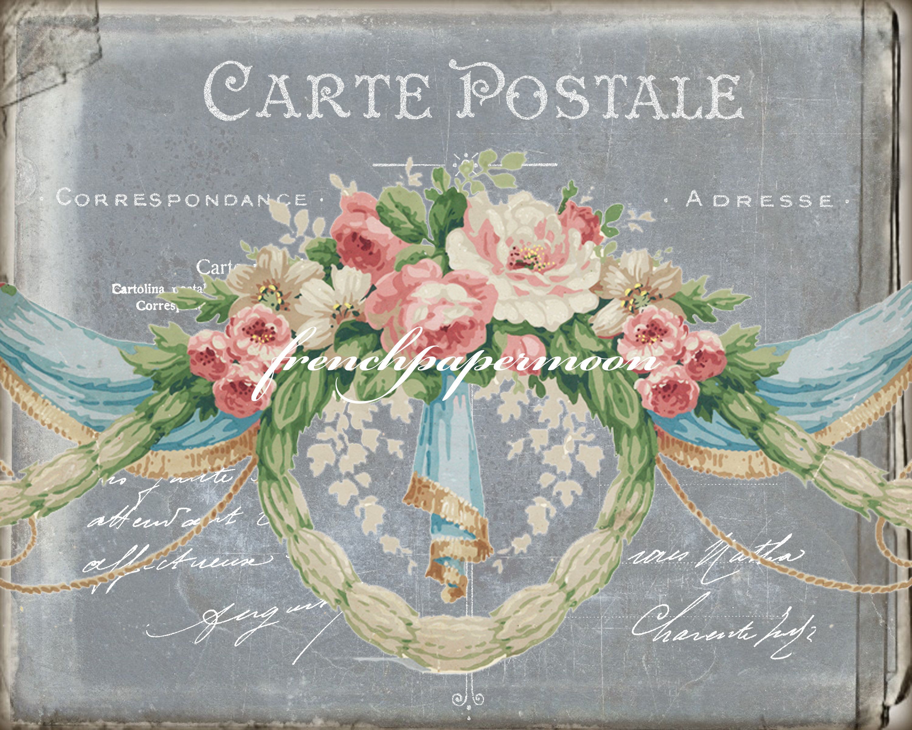 Cartolina francese vintage rose, 3000x2400 2K+, Desktop